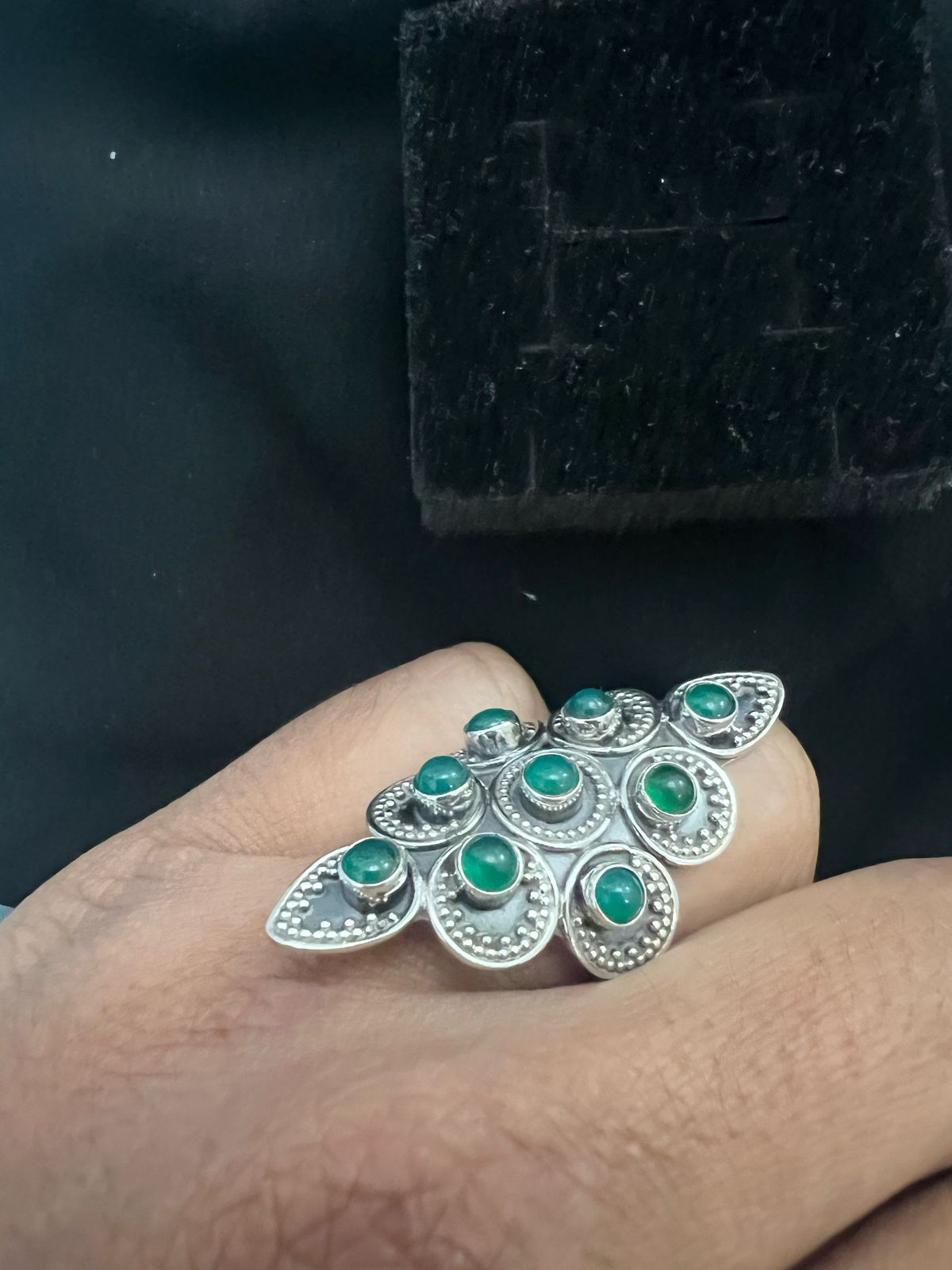 Anello vintage artigianale verde