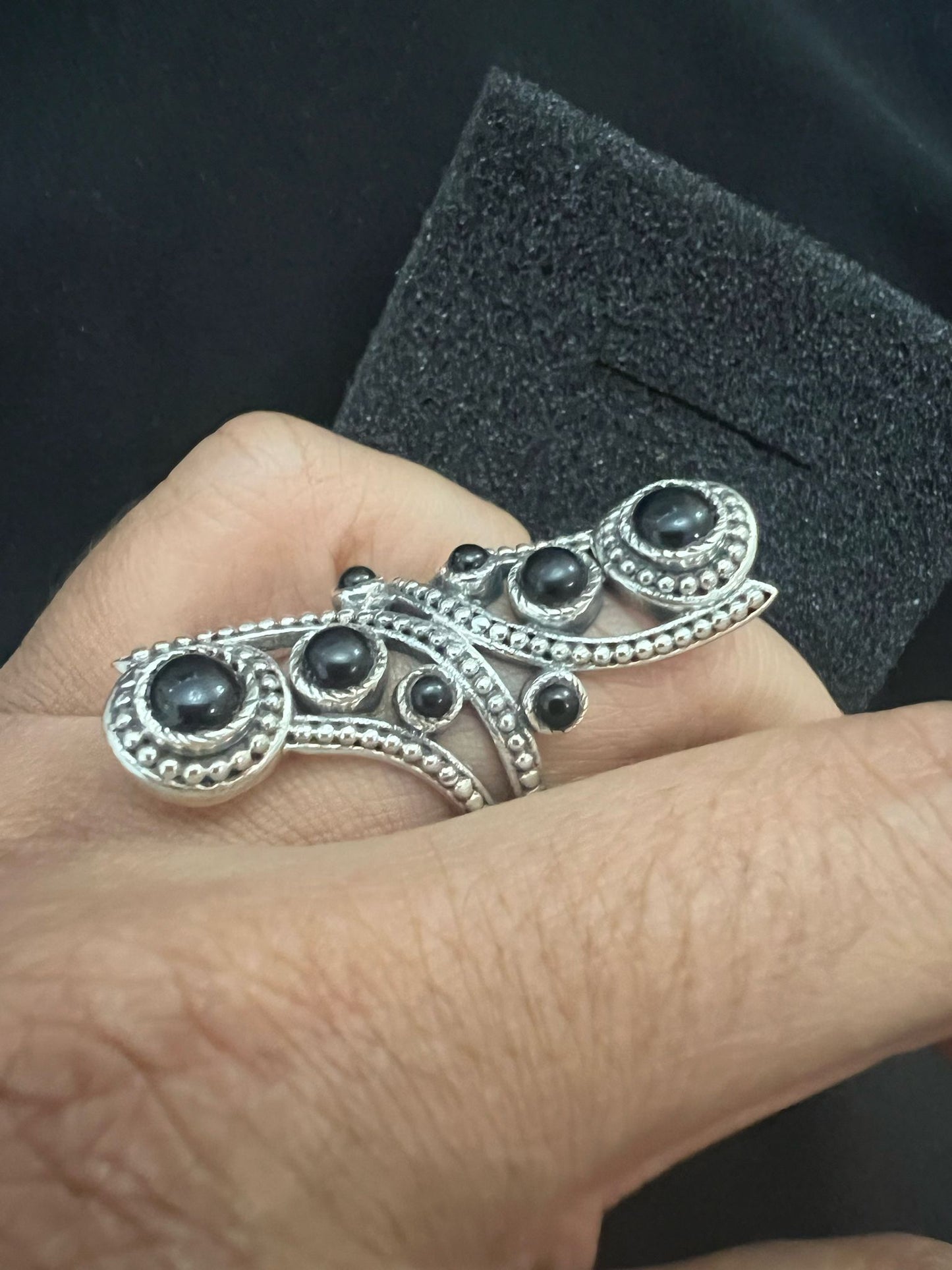 Anello vintage black&silver