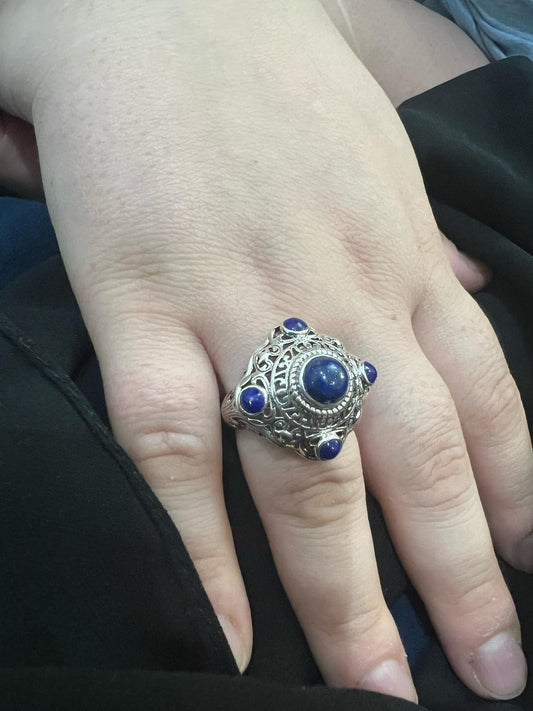 Anello lapislazzuli silver