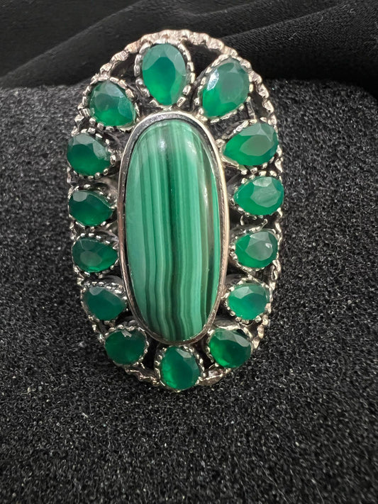 Anello superb malachite