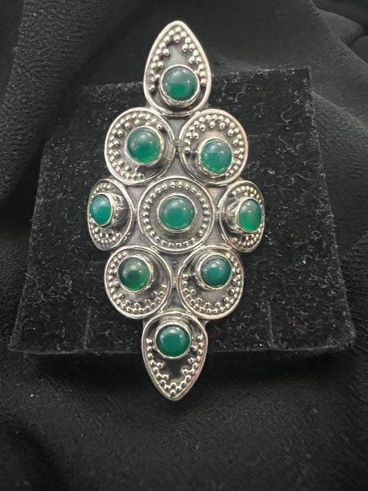 Anello vintage artigianale verde