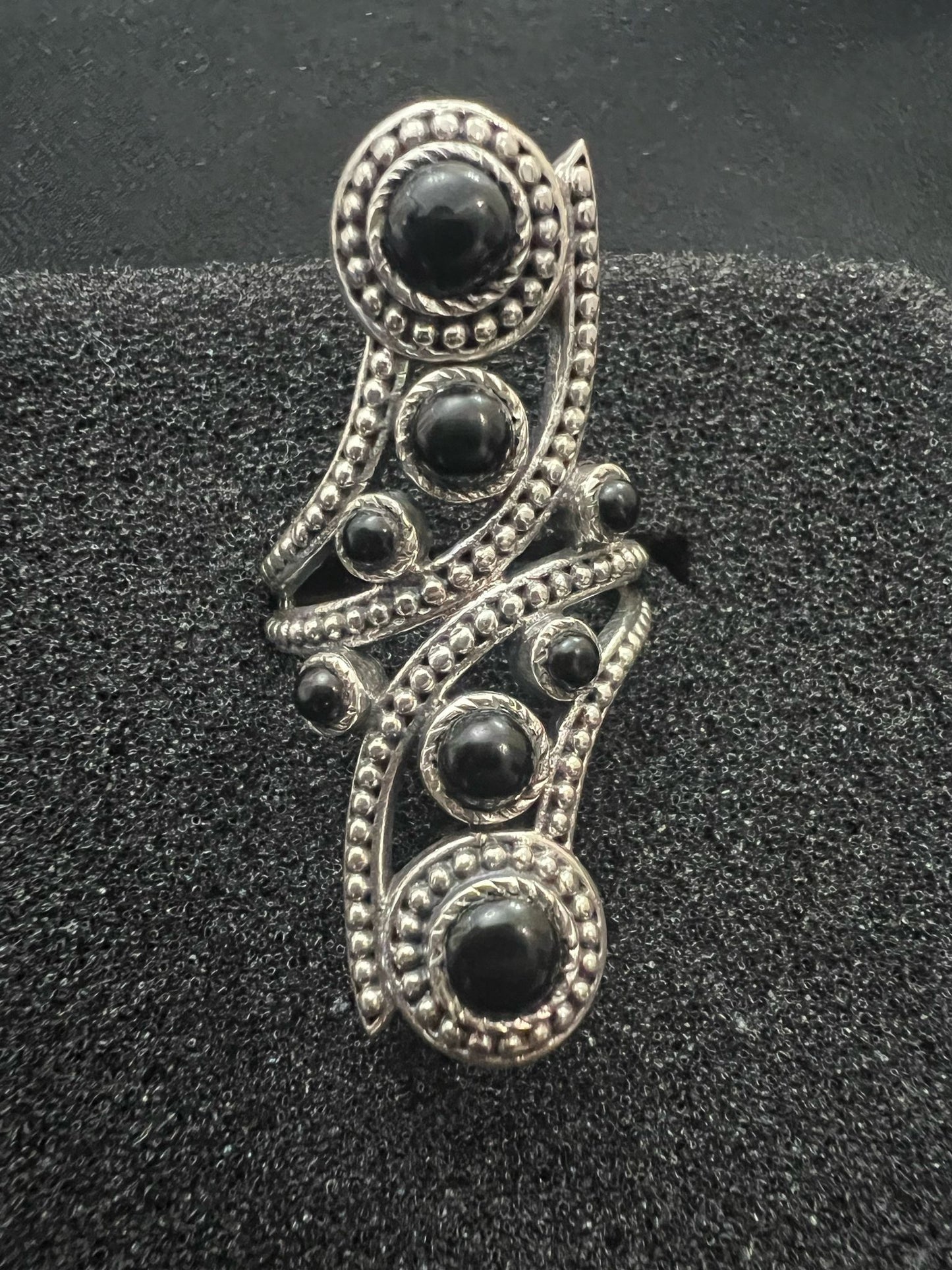 Anello vintage black&silver