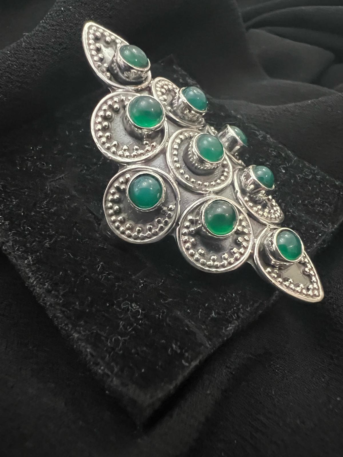 Anello vintage artigianale verde