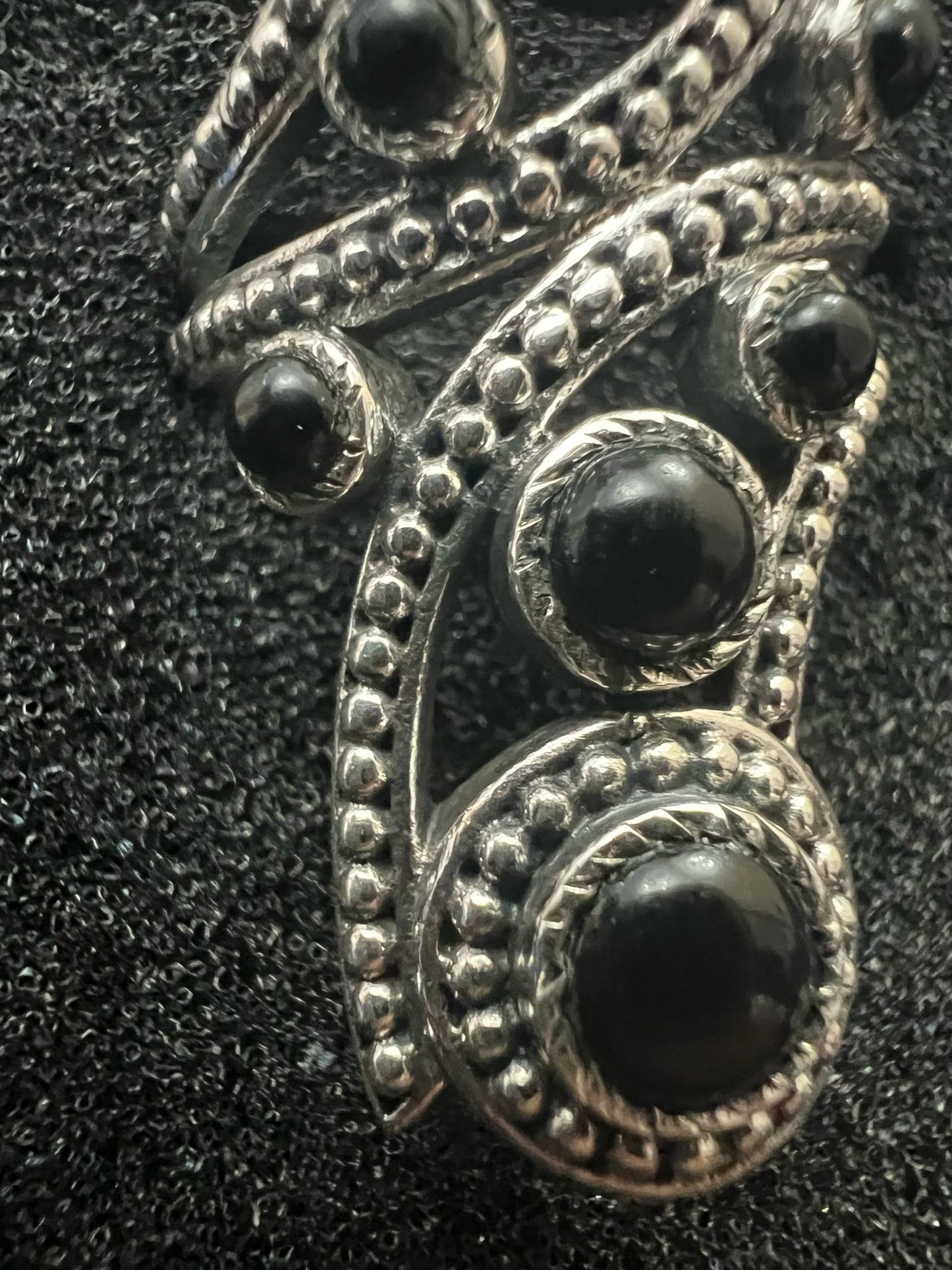 Anello vintage black&silver