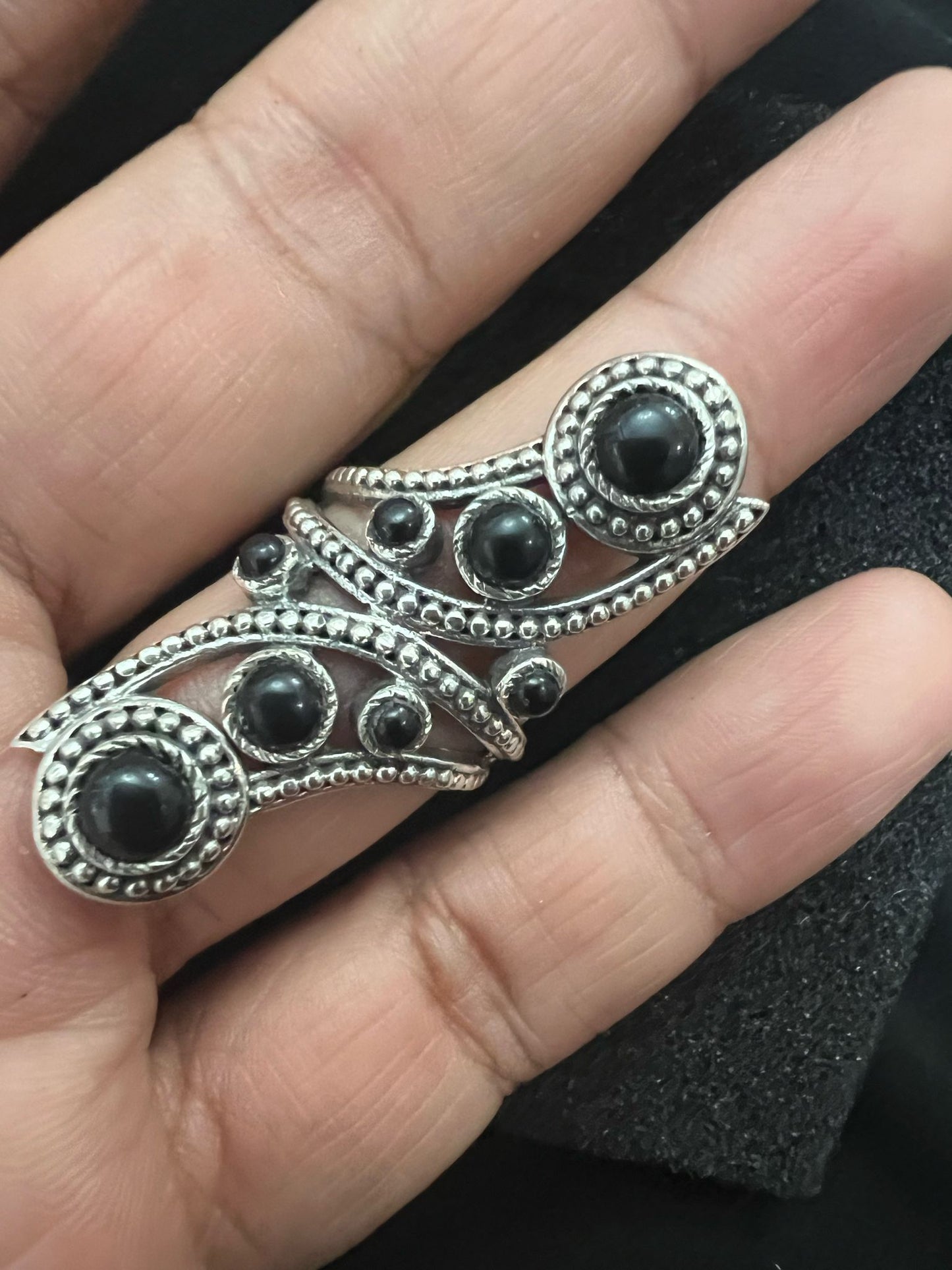 Anello vintage black&silver